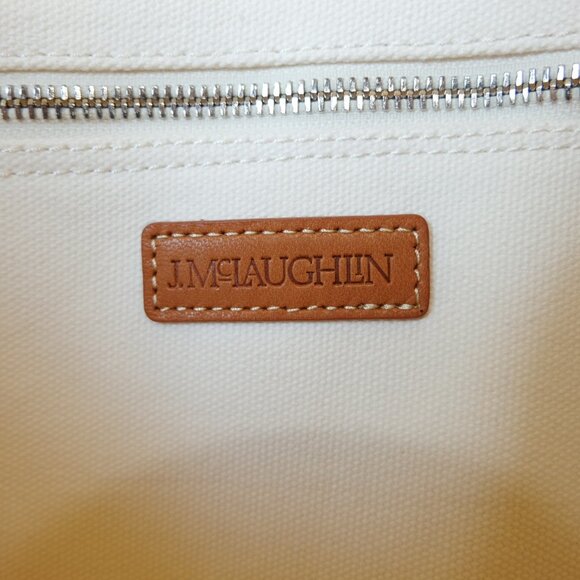J. McLaughlin Logo Canvas Tote Bag Off White – Used Once, Free Shipping - Picture 3 of 9